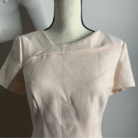 Vince Camuto Light Pink Short Sleeve Sheath Midi Dress Side Slit - Picture 6 of 14